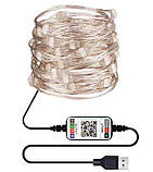 Гірлянда LED 10 м. 7953 c Bluetooth, дистанційне керування, різнокольорова, фото 5