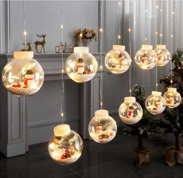 Гірлянда Xmas WW-1 Copper curtain ball lamp 7258 Сніговик, теплий білий світ, фото 1
