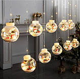 Гірлянда Xmas M-1 Copper curtain ball lamp 7257 Сніговик, різнокольорова, фото 5
