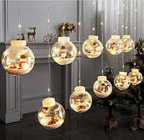 Гірлянда Xmas WW-1 Copper curtain ball lamp 7258 Сніговик, теплий білий світ