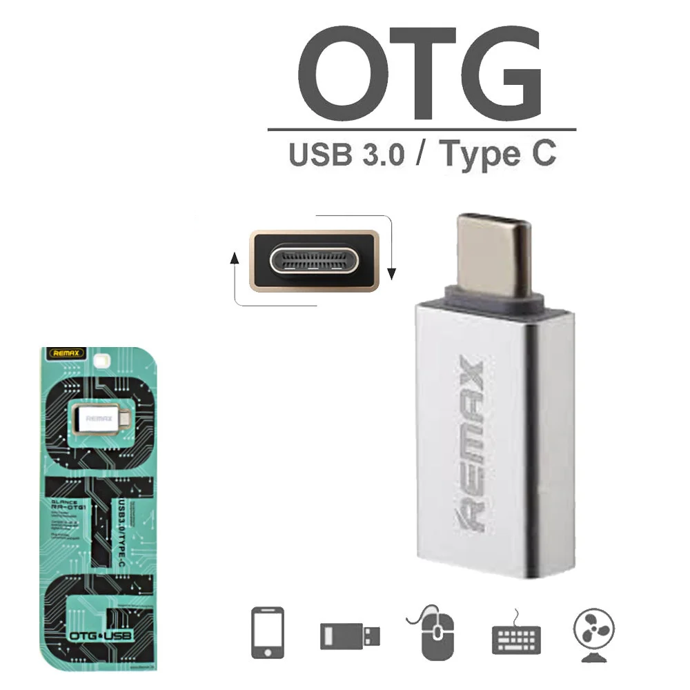 Перехідник Remax RA-OTG1 з OTG USB на Type-С, фото 1