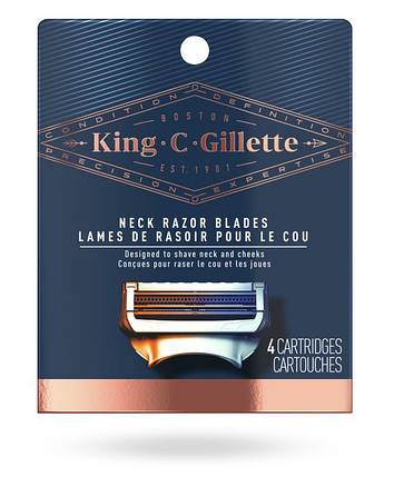 Змінні картриджі для гоління (Леза) King C. Gillette Sensitive 4 шт, фото 2