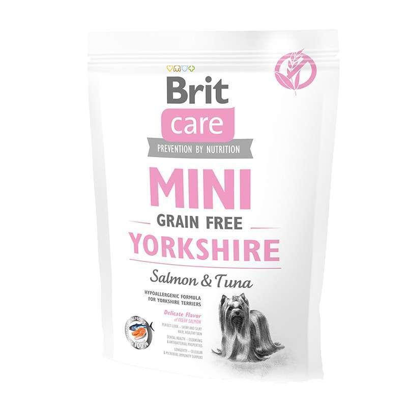 Brit Care (Бріт Кеа) Mini Grain Free Yorkshire - Сухий беззерновий корм з лососем і тунцем для собак, фото 1