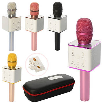 Мікрофон на акум. 25см,USB,Bluetooth,мікс кольор.,в футлярі,28х11,5х7см №Q7(10)