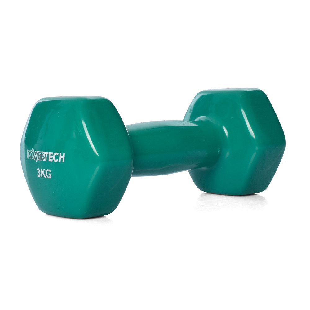 Гантель з вініл. покрит. 3кг,зелена,в кульку,19х8х8,5см №М0291-GR(4), фото 1