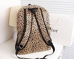 Шкільний леопардовий рюкзак з вусами, фото 4