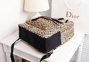 Шкільний леопардовий рюкзак з вусами, фото 3