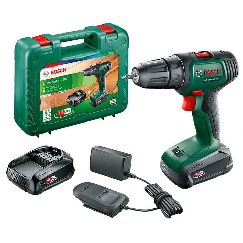 Акумуляторна дриль-шуруповерт Bosch UniversalDrill 18V (2х18 В, 1.5 А*год) (06039D4002)