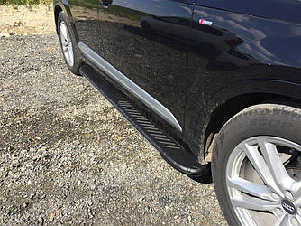 Бокові пороги,підніжки Bosphorus Yeni Black (2 шт., алюміній) для мод. Audi Q7 2015↗ рр.