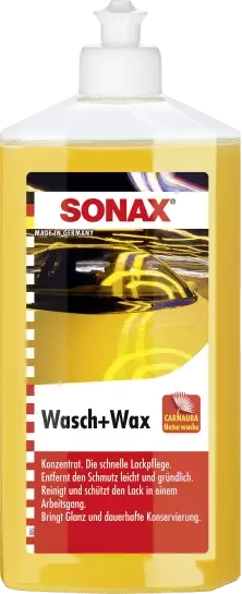 Шампунь для миття автомобіля з воском 500 мл SONAX Wasch+Wax (313200), фото 1