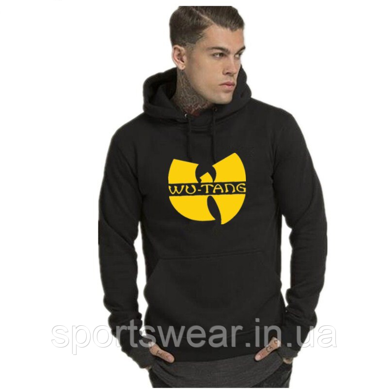 Худі чоловіче Wu-Tang Clan Кенгуру з принтом ВуТанг чорна Кофта з капюшоном Ву Танг Клан Худі Ву-Танг трикотаж