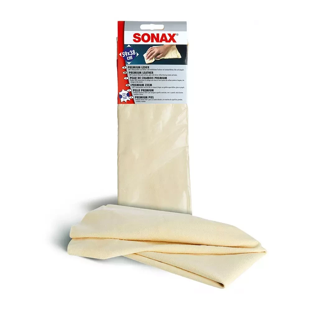 Серветка з натуральної шкіри преміум класу 59х38 см SONAX Premiumleder (416300)