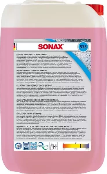 Засіб для розконсервації (очисник воску) 25 л SONAX Copolymer (535705)
