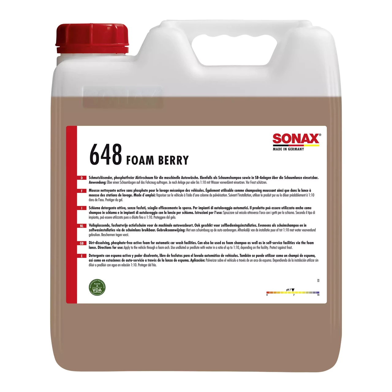 Активна піна для безконтактного миття (концентрат) 10 л SONAX Foam Berry (648600), фото 1