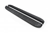 Боковые пороги,площадки Tayga Black (2 шт., алюминий) Короткая база для мод. Ford Custom 2013-2024 гг