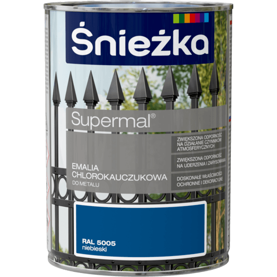 Фарба для металу Емаль Хлоркаучукова Sniezka  СИНЯ RAL5005 0,9л