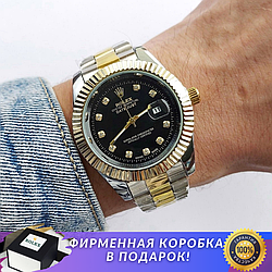 Жіночий годинник Rolex DateJust металевий золотий срібний Ролекс