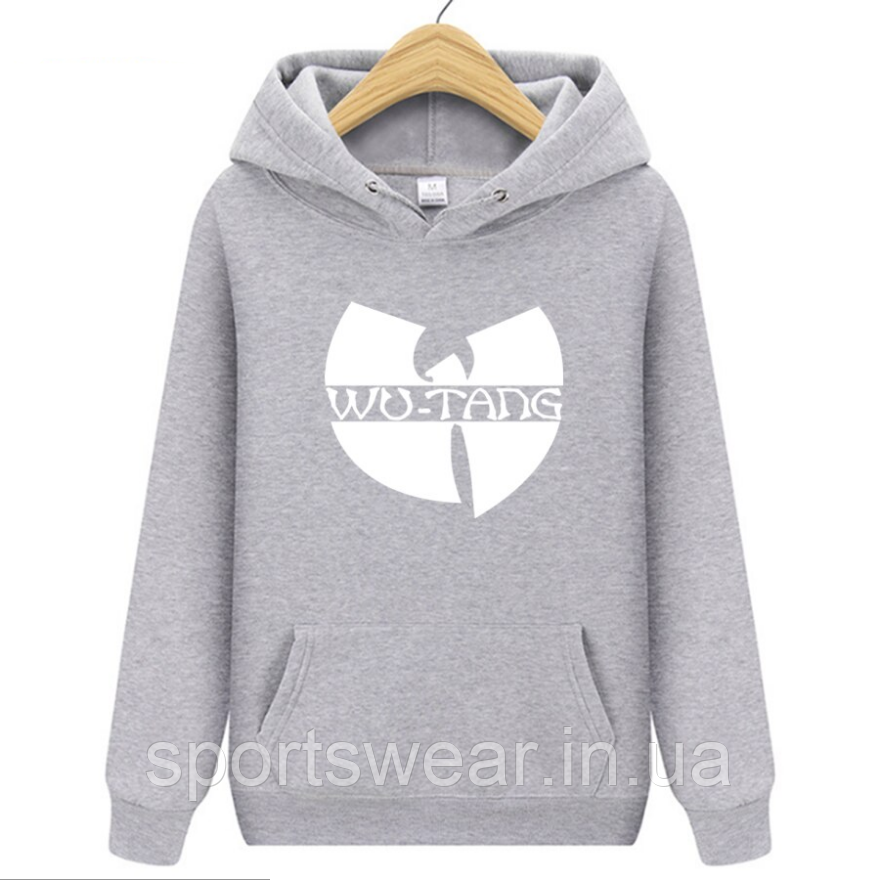 Кенгуру Wu-Tang Clan чоловіча сіра Худі з логотипом Ву-Танг ВуТанг Толстовка Клан Кофта Ву Танг з капюшоном