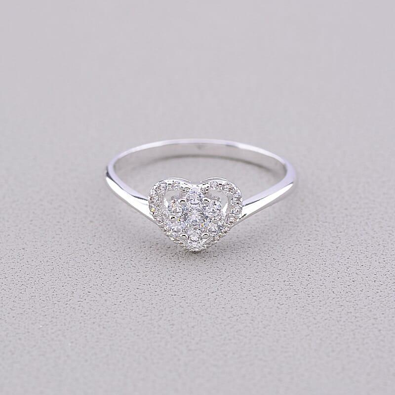 Каблучка з фіанітами родіеве покриття XUPING, фото 1