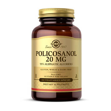Поликосанол для підтримки здоров'я серця і судин Solgar Policosanol 20 mg (120 veg caps) солгар