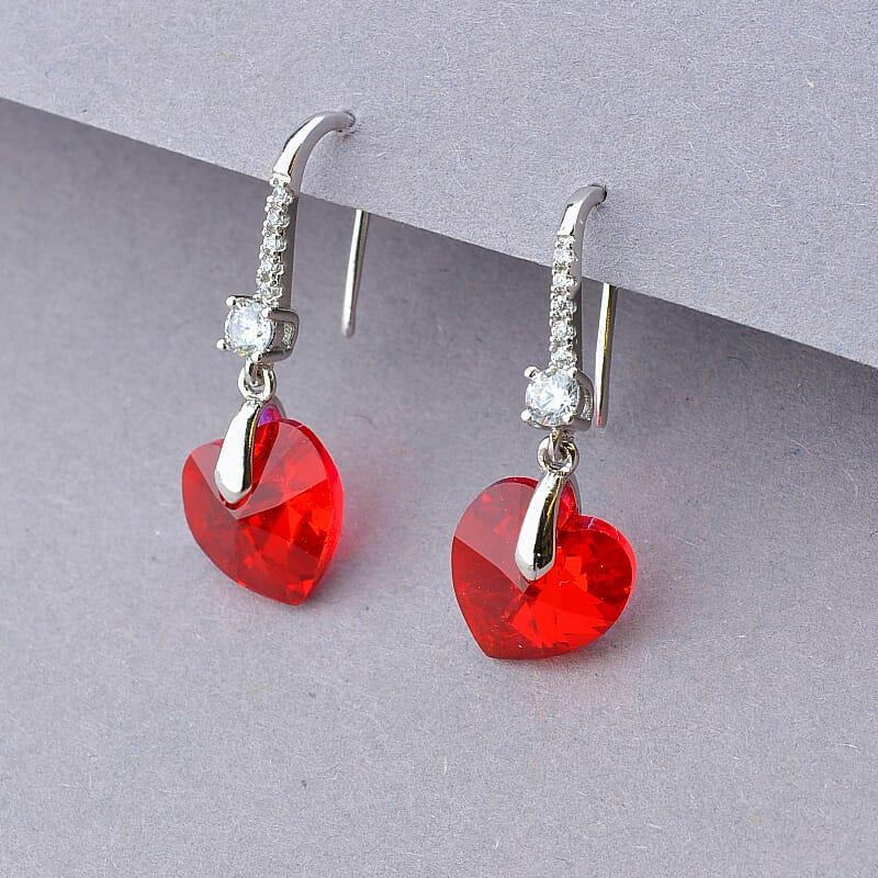Сережки медичне золото Swarovski (родій)