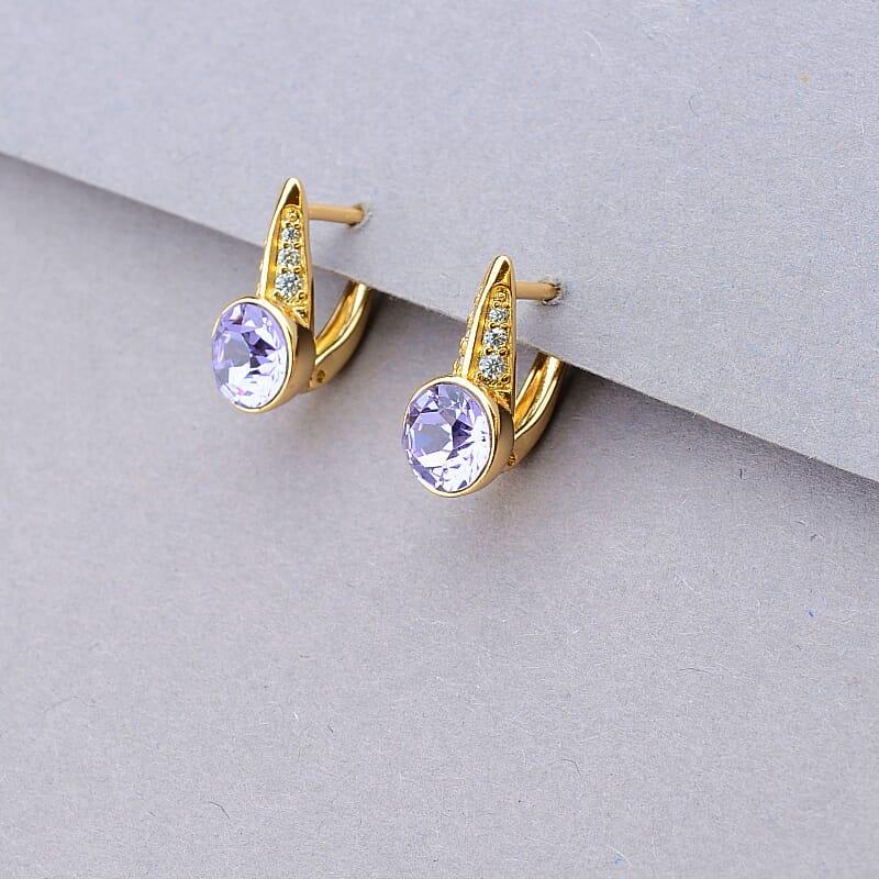 Сережки медичне золото Swarovski (позолота 18к)