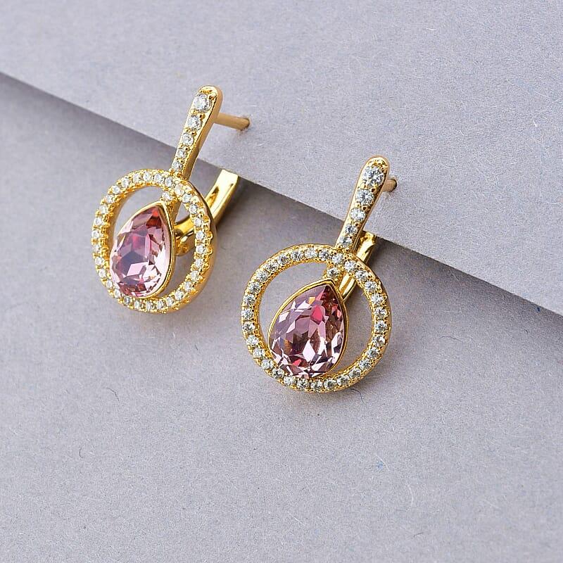Сережки медичне золото Swarovski (позолота 18к)
