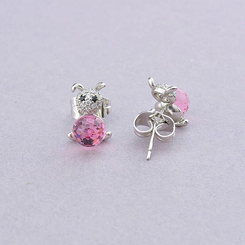 Сережки медичне золото Swarovski (родій)