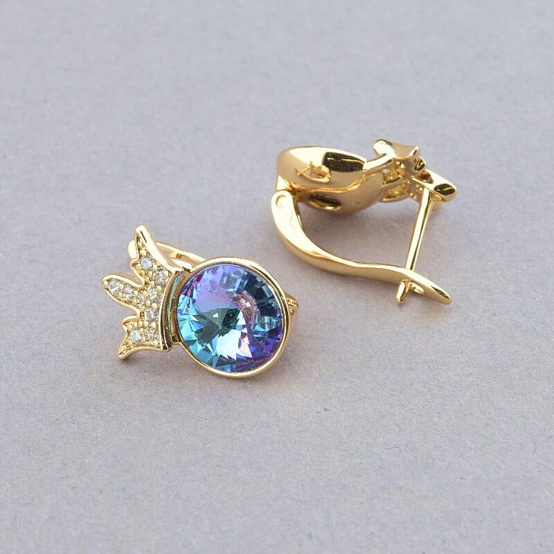 Сережки медичне золото Swarovski (позолота 18к)