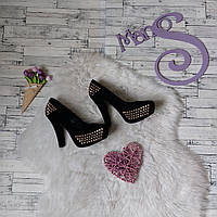 Туфли женские Centro черные замша на каблуке размер 38