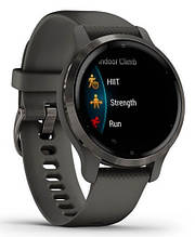 Смарт-годинник Garmin Venu 2S Slate Stainless Steel Bezel with Graphite Case and Silicone Band