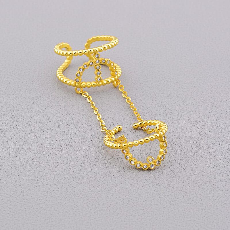 Каблучка біжутерія 'FJ' Сrystal Бижутерный сплав, фото 1