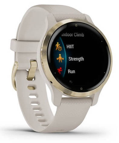 Смарт-годинник Garmin Venu 2S Light Gold Stainless Steel Bezel with Light Sand Case and Silicone Band, фото 1