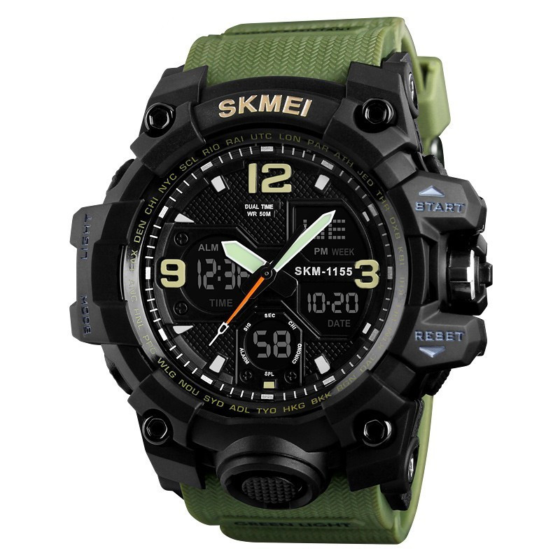Тактичний годинник Skmei 1155B Green Black