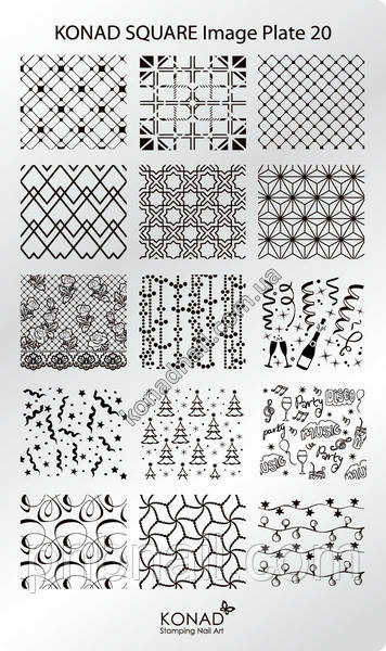 Мініпластику для стемпінгу Konad Square Image Plate 20