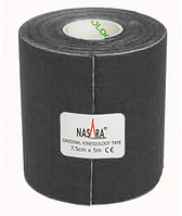 Кинезио тейп Nasara 7,5 см х 5м (Чорний)