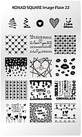 Мініпластику для стемпінгу Konad Square Image Plate 22