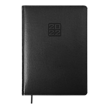 Щоденник датований 2022 BRAVO, A4, чорний, позов.шкіра/поролон