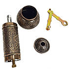 Турецька механічна ручна кавомолка золотиста жорна для помелу під турку металева 21см, фото 9