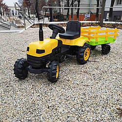 Дитячий трактор на педалях BIBEROGLU (2005) з причіпом Оранжевий