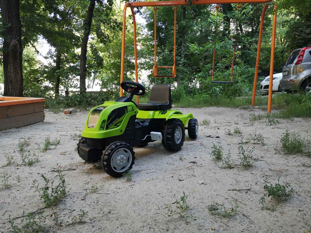 Детский трактор на педалях MMX MICROMAX (01-011) с прицепом зеленый - фото 5 - id-p1509003857
