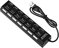 USB HUB Lan hi-speed 7 USB 2.0 Концентратор с переключателями