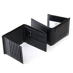 Гаманець жіночий маленький шкіряний картхолдер чорний на кнопці монетниця всередині на блискавці Dr. Bond WN-7, фото 3