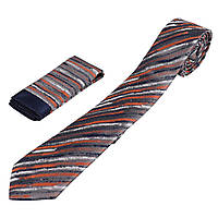 Чоловіча краватка в наборі з хусткою Pierre Cavelli SPCompo-grey2109