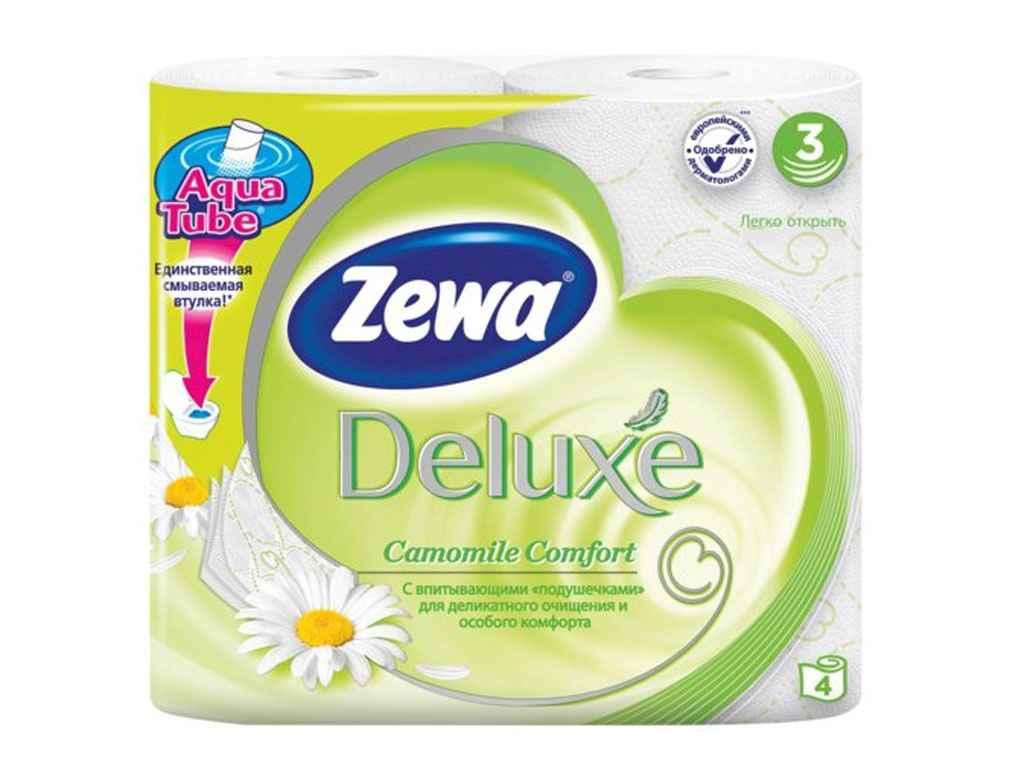 Туалетний папір 4шт Deluxe Ромашка (білий) ТМ ZEWA, фото 1