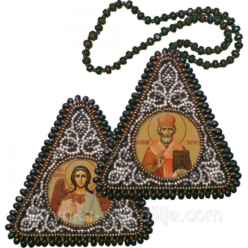 Набір для вишивання двосторонньої ікони Св. Миколай Чудотворець та Ангел Хранитель ВХ1004