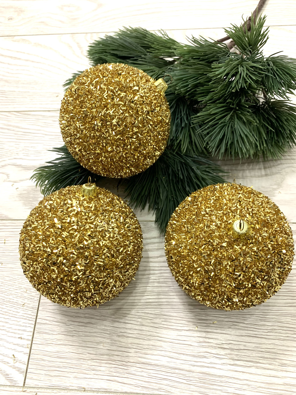 Куля новорічна, ялинова. Куля на ялинку ( золотий діаметр 10 см), фото 1