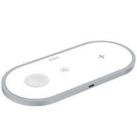 Безпровідний Зарядний Пристрій Hoco CW24 3in1 (Phone+Watch+AirPods) (Білий)