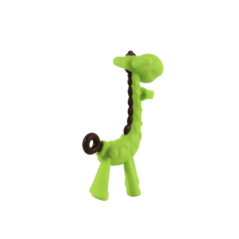 Прорезыватель силиконовый CUMENSS Giraffe Green для зубов грудничкам массажер десен - фото 2 - id-p1509053465