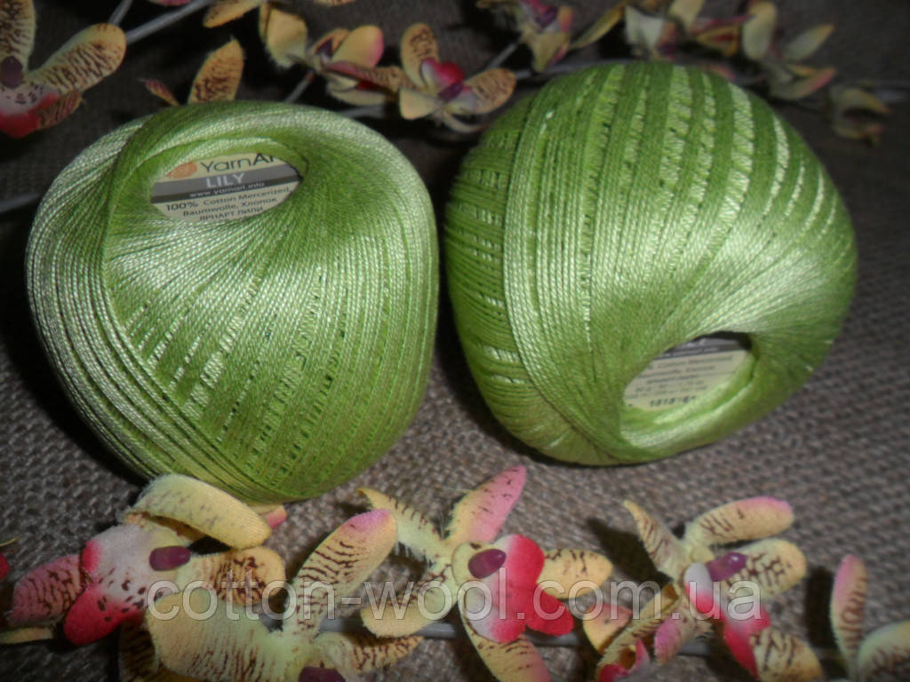 YarnArt Lily (Ярнарт Лили) 100% мерсеризованный хлопок 5352 зеленое яблоко - фото 1 - id-p234711535